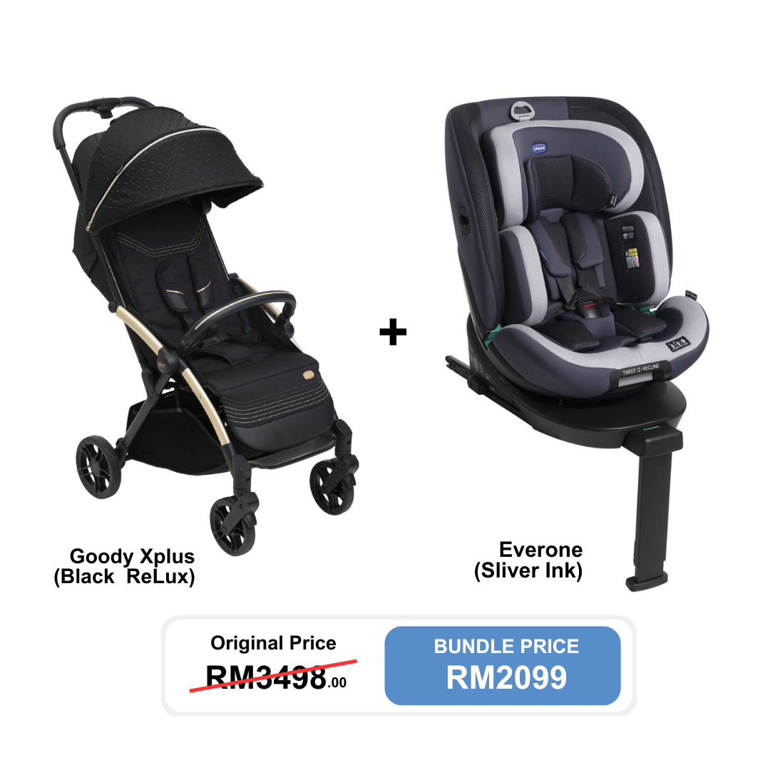 [Bundle Set] Chicco Everone Car Seat + Chicco Goody Xplus Black ReLux Stroller